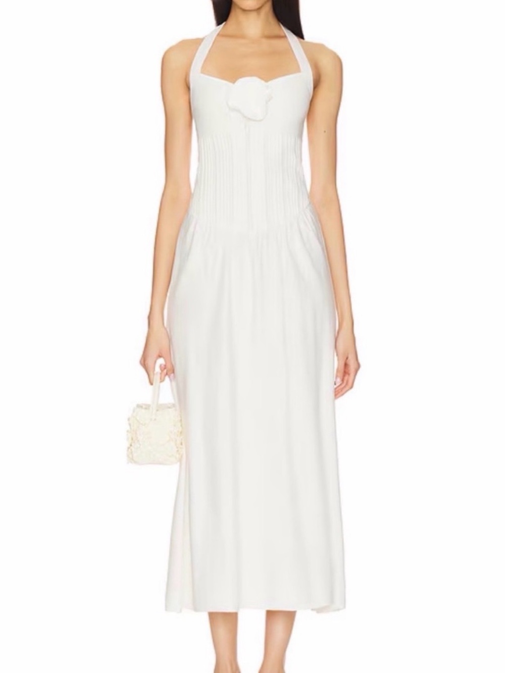 Majorelle (Revolve) Alora Cream Knit Halter Midi Dress